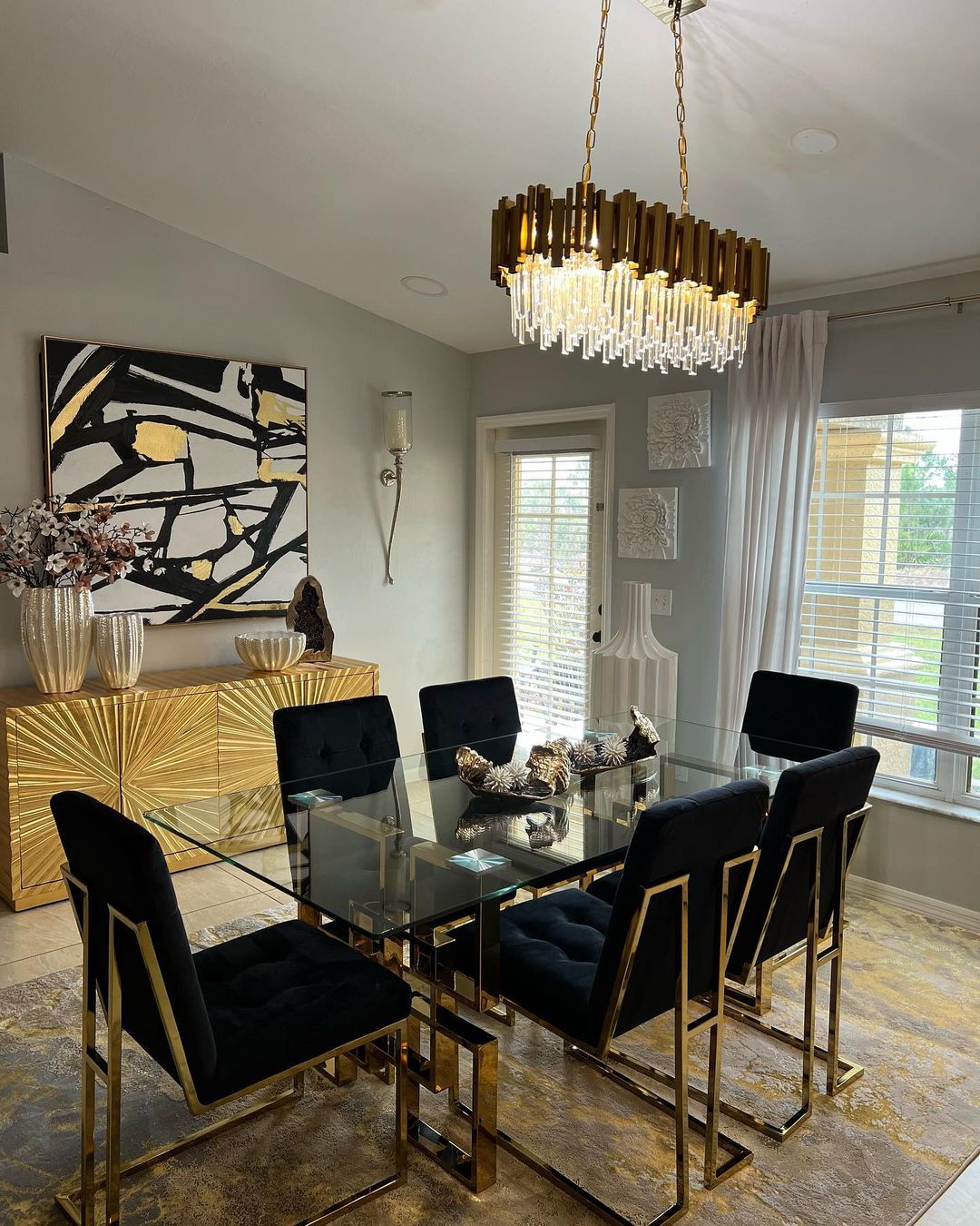 Gold/Silver Round Modern Tiered Metal Crystal Chandelier-Nobipets
