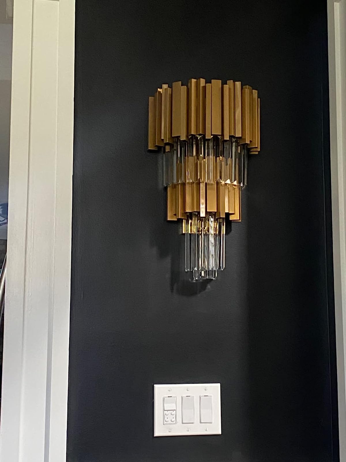 Gold/Silver Round Modern Tiered Metal Crystal Chandelier-Nobipets