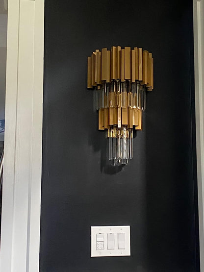 Gold/Silver Round Modern Tiered Metal Crystal Chandelier-Nobipets