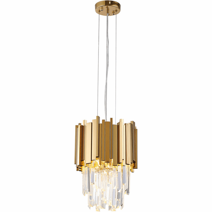 Gold/Silver Round Modern Tiered Metal Crystal Chandelier-Nobipets