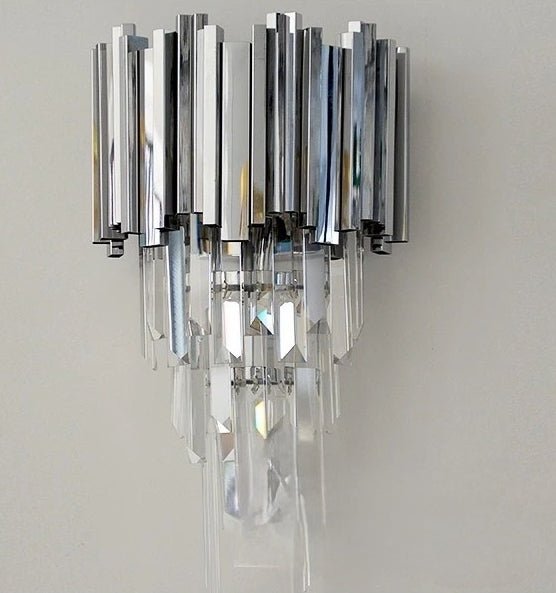 Gold/Silver Round Modern Tiered Metal Crystal Chandelier-Nobipets