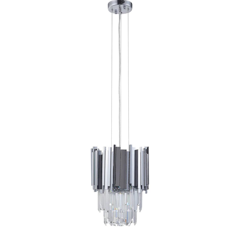 Gold/Silver Round Modern Tiered Metal Crystal Chandelier-Nobipets