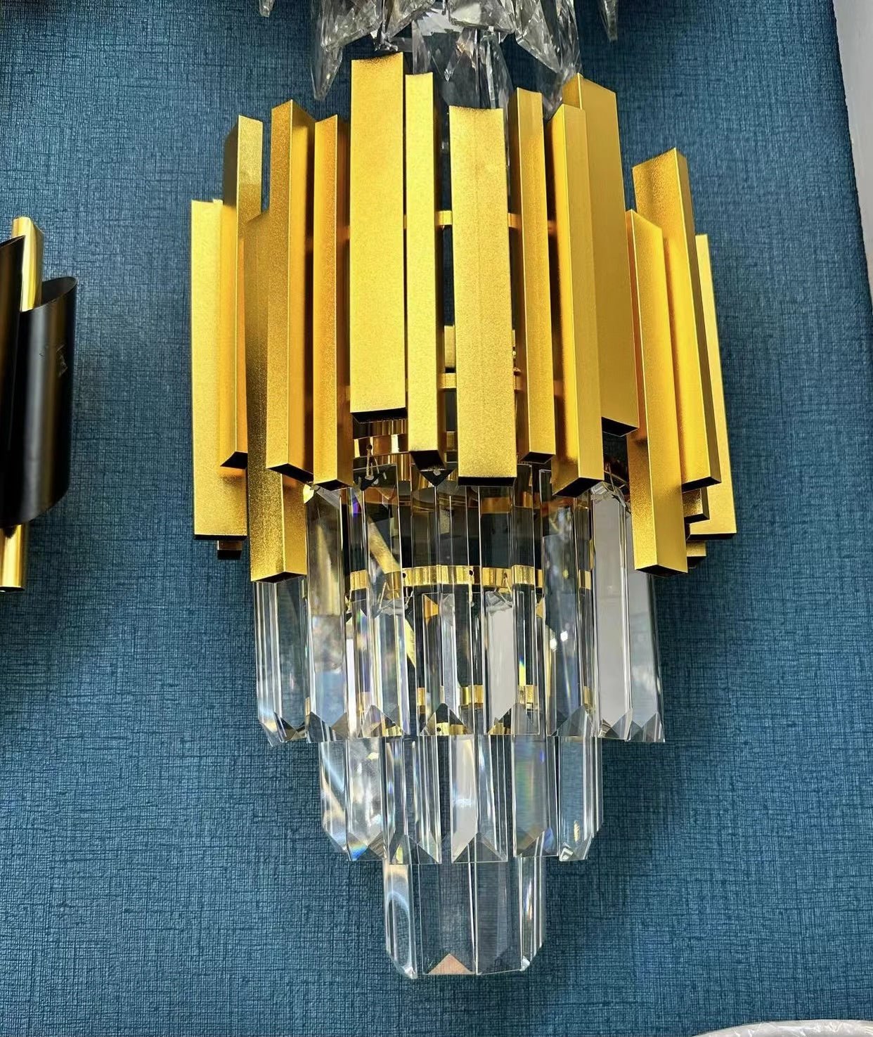 Gold/Silver Round Modern Tiered Metal Crystal Chandelier-Nobipets