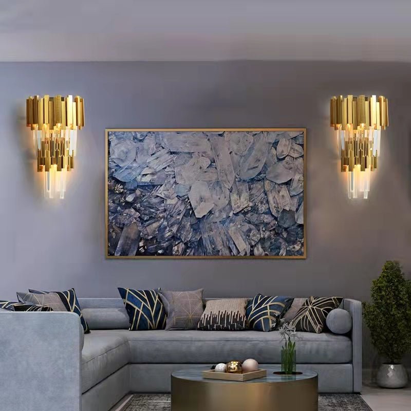 Gold/Silver Round Modern Tiered Metal Crystal Chandelier-Nobipets