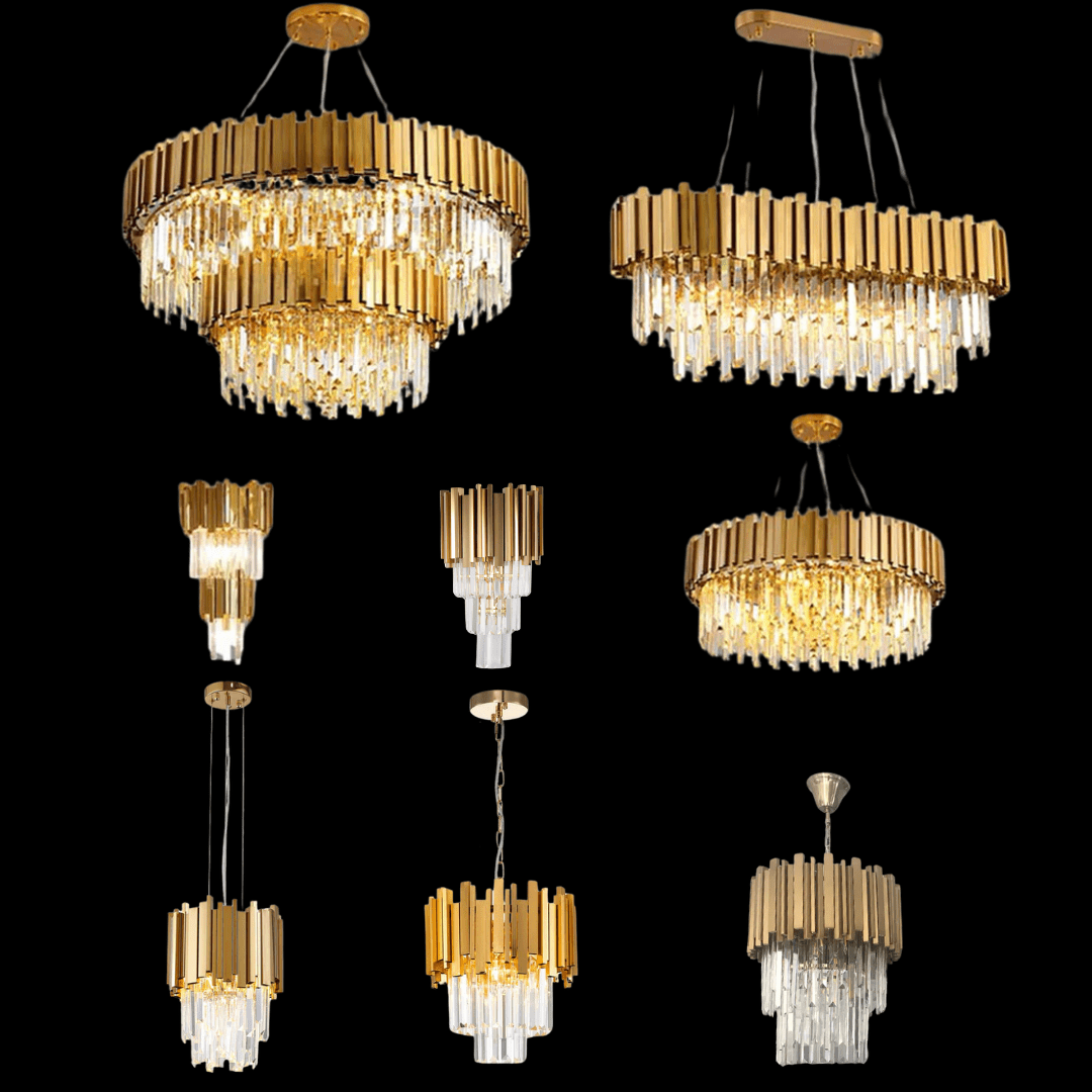 Gold/Silver Round Modern Tiered Metal Crystal Chandelier-Nobipets