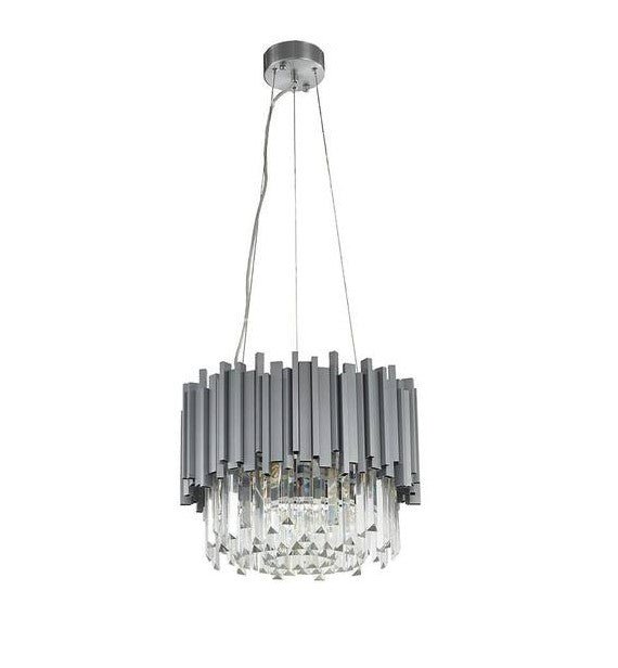 Gold/Silver Round Modern Tiered Metal Crystal Chandelier-Nobipets