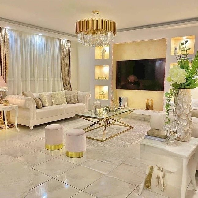 Gold/Silver Round Modern Tiered Metal Crystal Chandelier-Nobipets