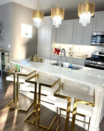 Gold/Silver Round Modern Tiered Metal Crystal Chandelier-Nobipets