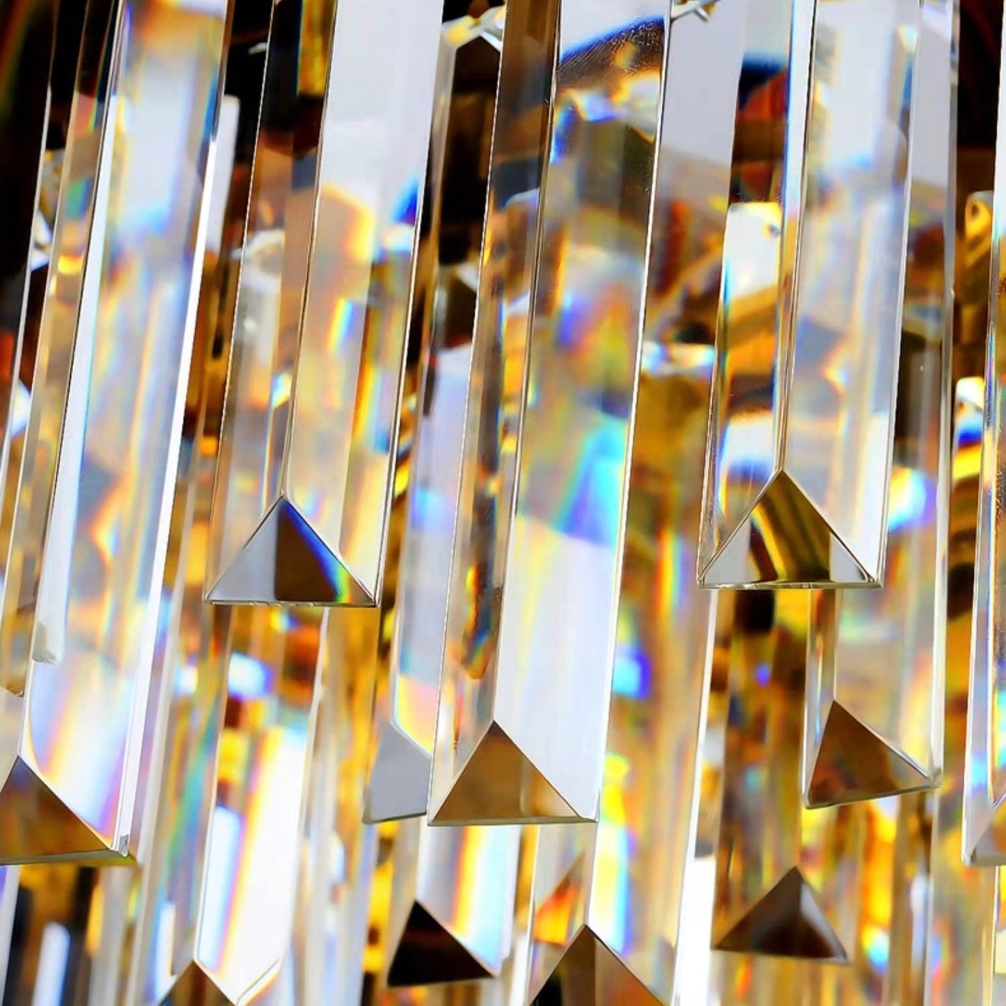 Gold/Silver Round Modern Tiered Metal Crystal Chandelier-Nobipets