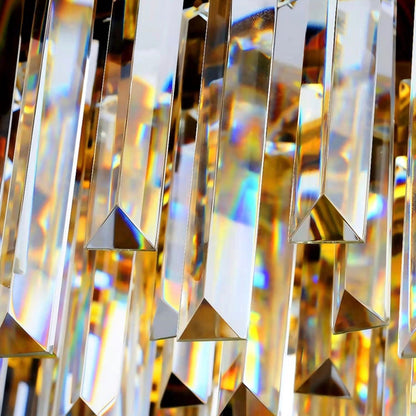 Gold/Silver Round Modern Tiered Metal Crystal Chandelier-Nobipets