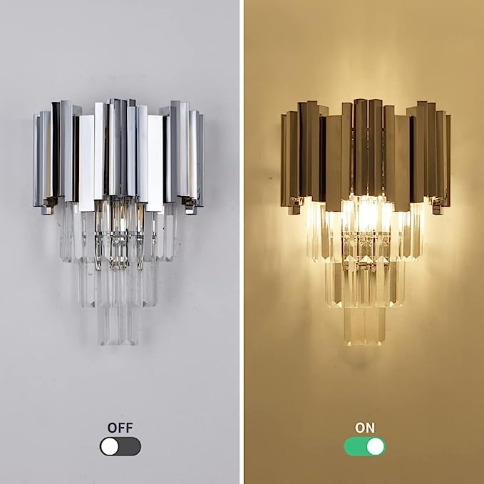 Gold/Silver Round Modern Tiered Metal Crystal Chandelier-Nobipets