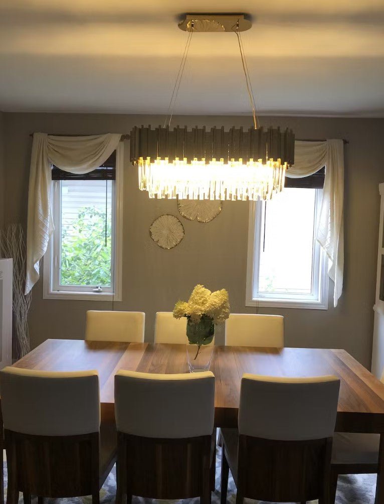 Gold/Silver Round Modern Tiered Metal Crystal Chandelier-Nobipets