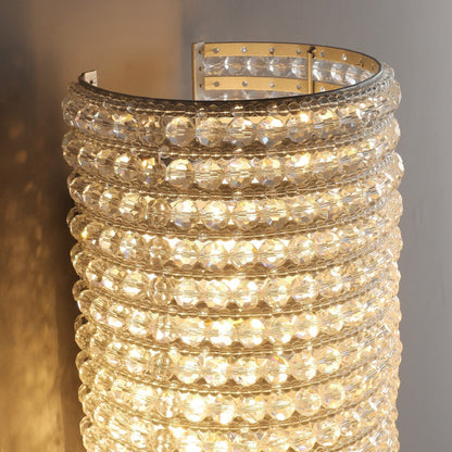 Halo Clear Crystal Beads Wall Sconce 36"H
