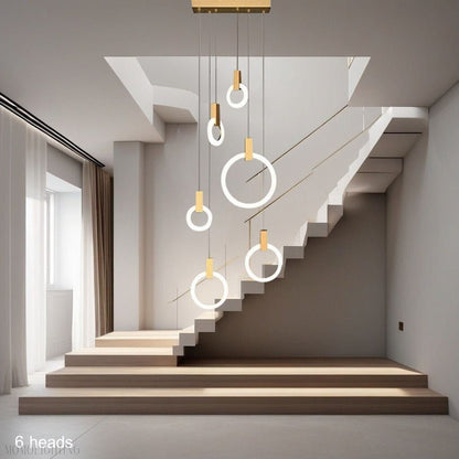 Halo Foyer & Staircase Ring Chandelier-Nobipets