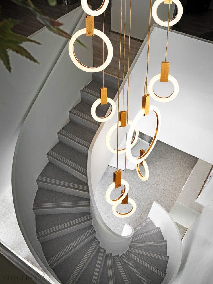 Halo Foyer & Staircase Ring Chandelier-Nobipets