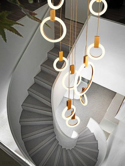 Halo Foyer & Staircase Ring Chandelier-Nobipets