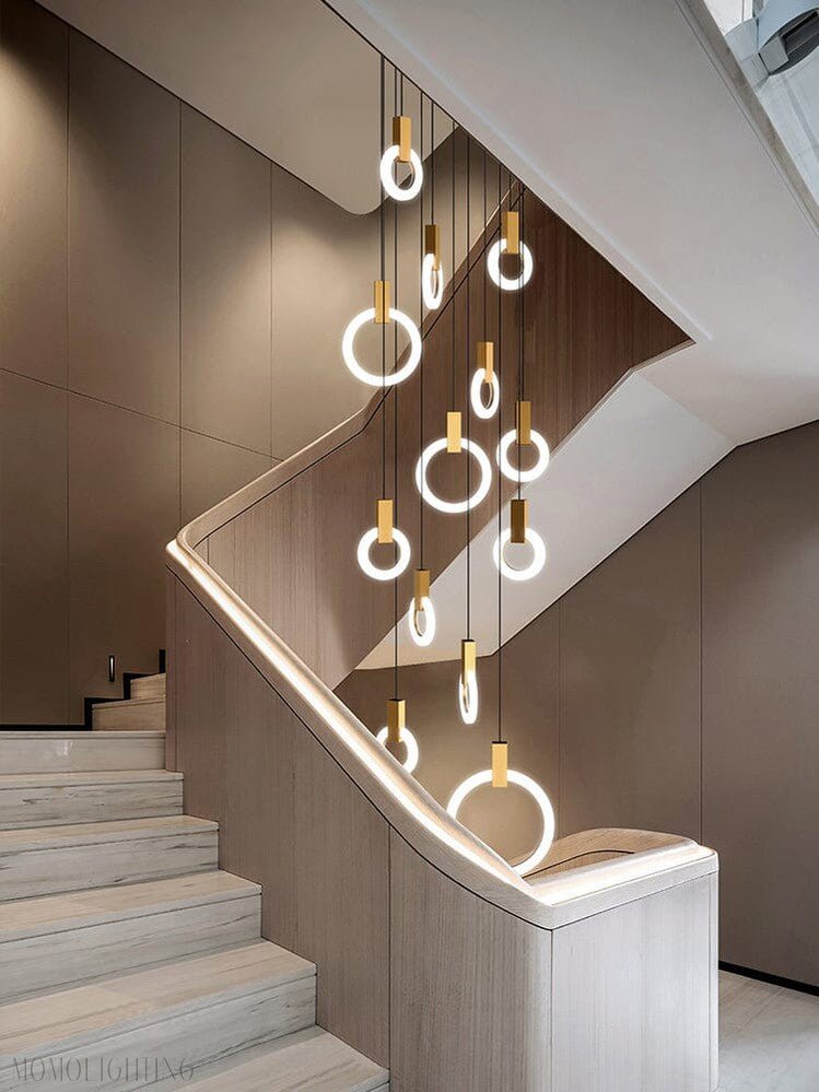 Halo Foyer & Staircase Ring Chandelier-Nobipets