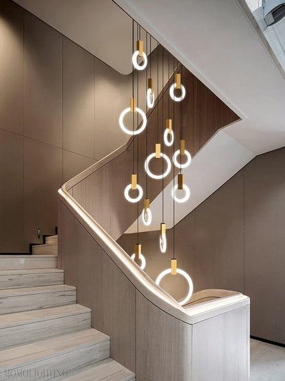 Halo Foyer & Staircase Ring Chandelier-Nobipets