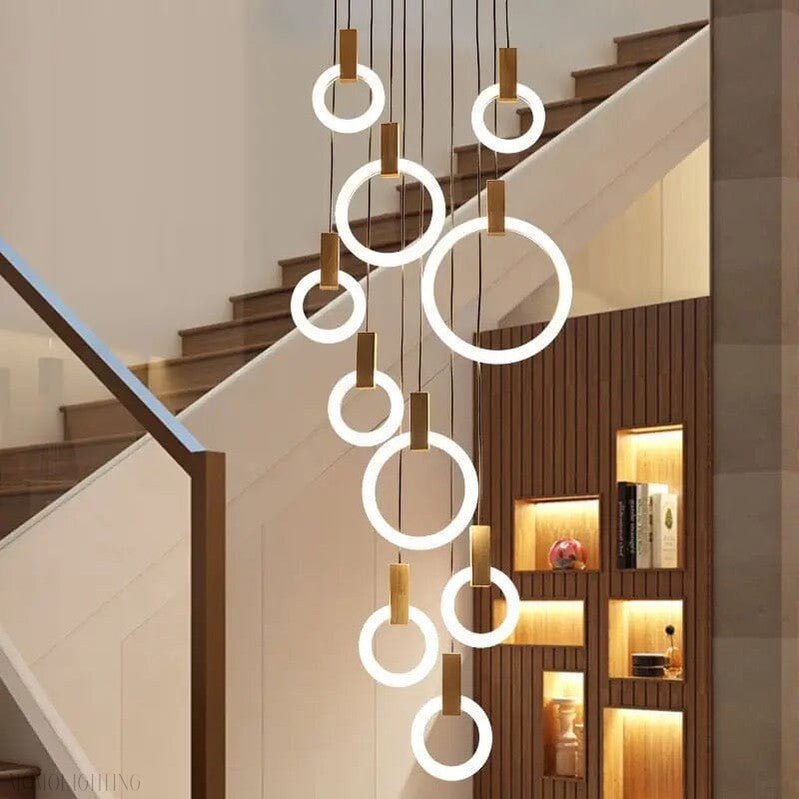 Halo Foyer & Staircase Ring Chandelier-Nobipets