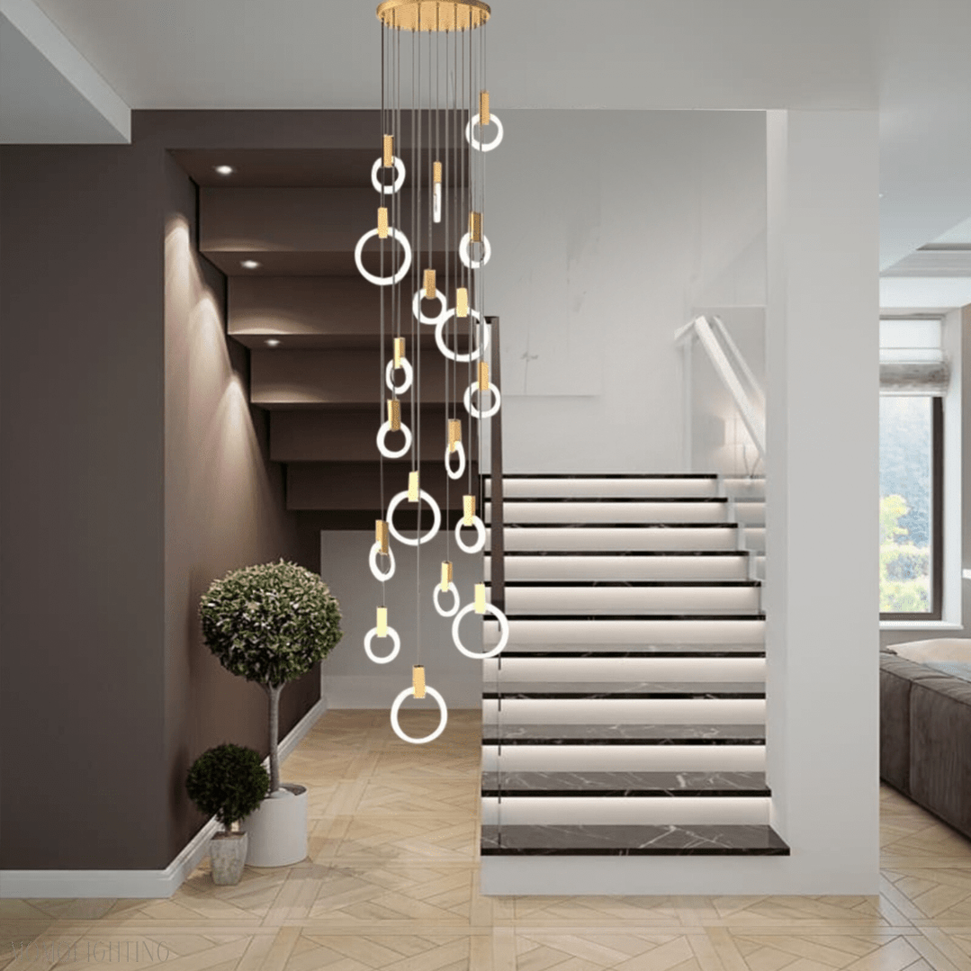 Halo Foyer & Staircase Ring Chandelier-Nobipets