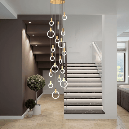 Halo Foyer & Staircase Ring Chandelier-Nobipets