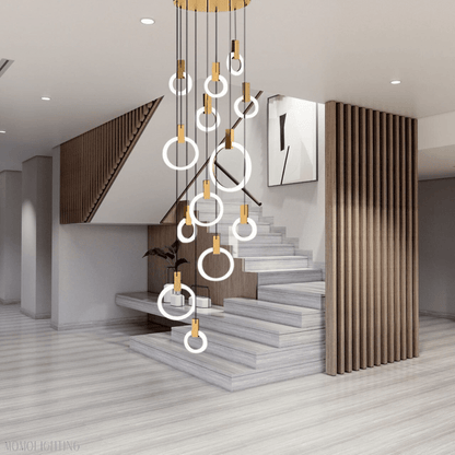 Halo Foyer & Staircase Ring Chandelier-Nobipets