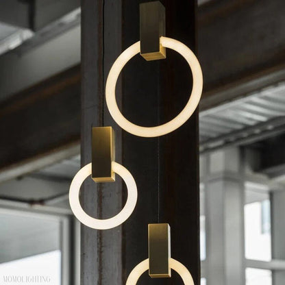 Halo Foyer & Staircase Ring Chandelier-Nobipets