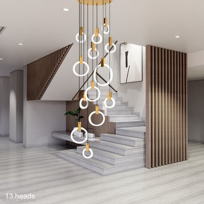 Halo Foyer & Staircase Ring Chandelier-Nobipets