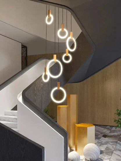 Halo Foyer & Staircase Ring Chandelier-Nobipets