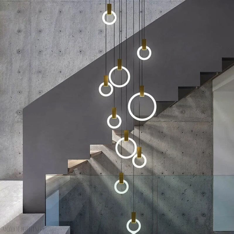Halo Foyer & Staircase Ring Chandelier-Nobipets