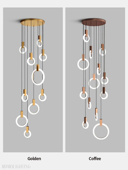 Halo Foyer & Staircase Ring Chandelier-Nobipets