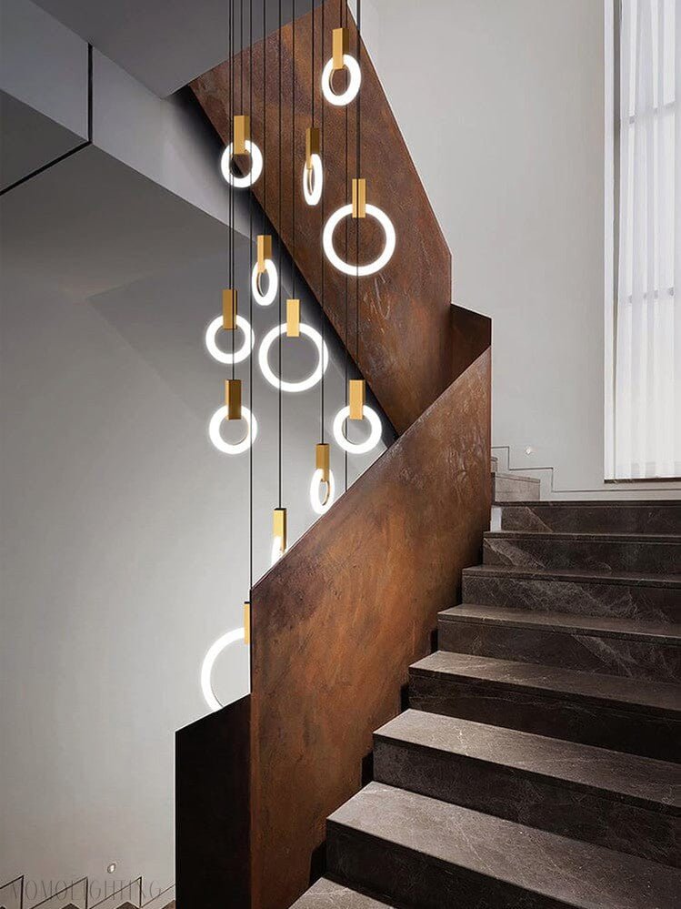 Halo Foyer & Staircase Ring Chandelier-Nobipets