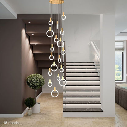 Halo Foyer & Staircase Ring Chandelier-Nobipets
