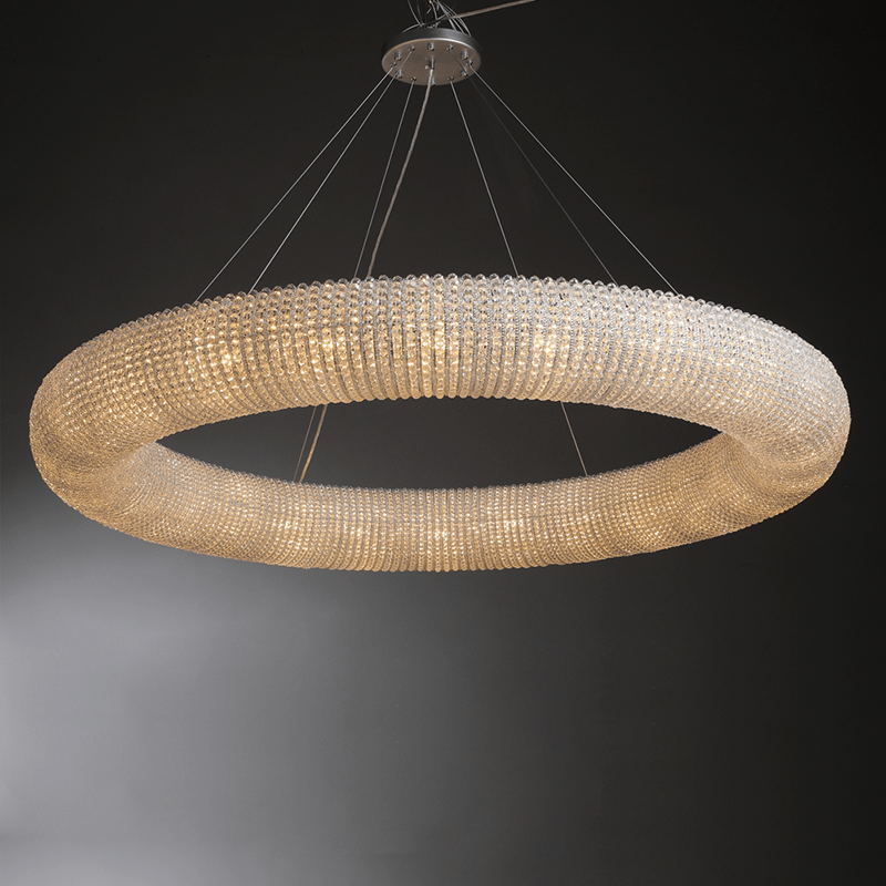 Halo Round Chandelier-Nobipets