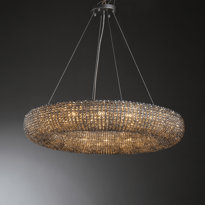 Halo Round Chandelier-Nobipets