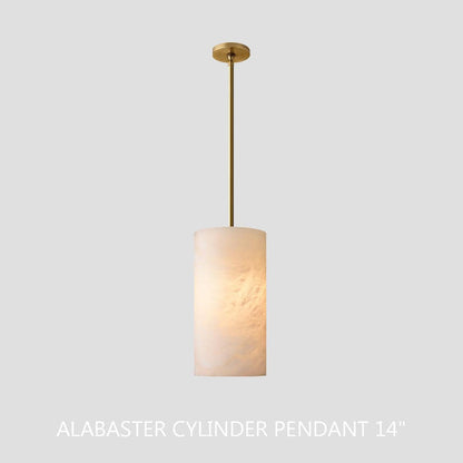 Hand Carved Alabaster Cylinder Pendent