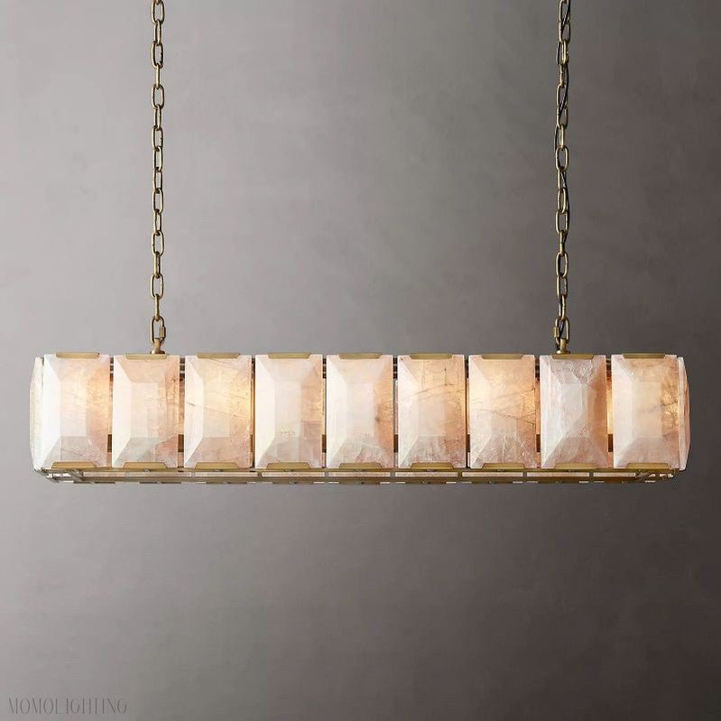 Harlow Calcite Rectangle Chandelier-Nobipets