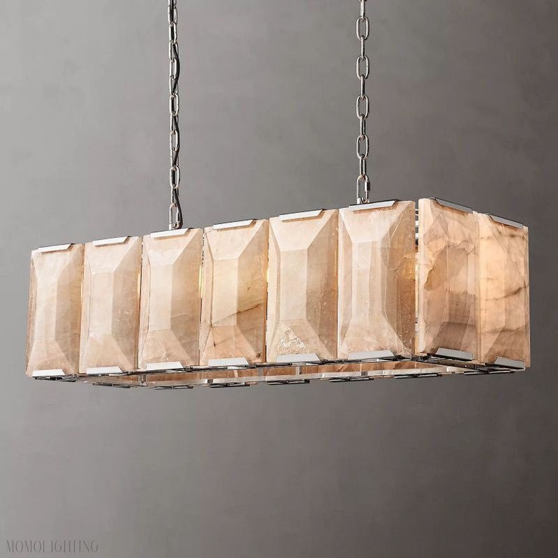Harlow Calcite Rectangle Chandelier-Nobipets