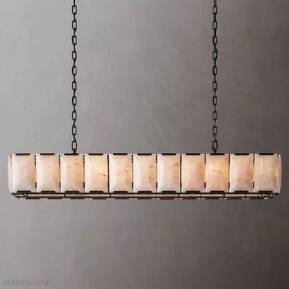 Harlow Calcite Rectangle Chandelier-Nobipets