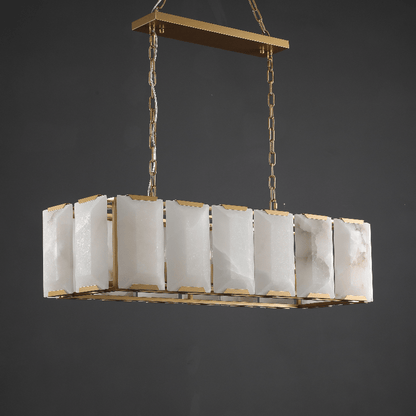Harlow Calcite Rectangle Chandelier-Nobipets