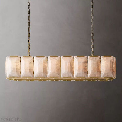 Harlow Calcite Rectangle Chandelier-Nobipets