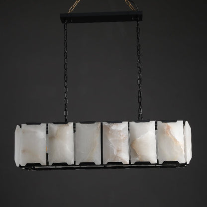 Harlow Calcite Rectangle Chandelier-Nobipets