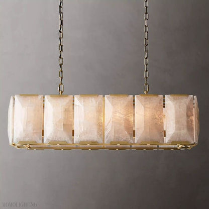 Harlow Calcite Rectangle Chandelier-Nobipets