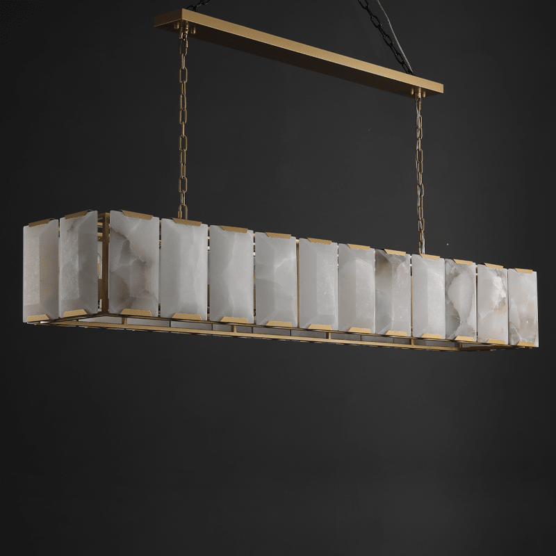 Harlow Calcite Rectangle Chandelier-Nobipets