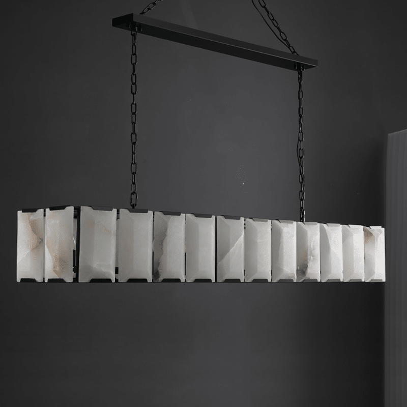 Harlow Calcite Rectangle Chandelier-Nobipets
