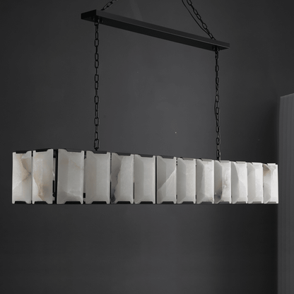 Harlow Calcite Rectangle Chandelier-Nobipets