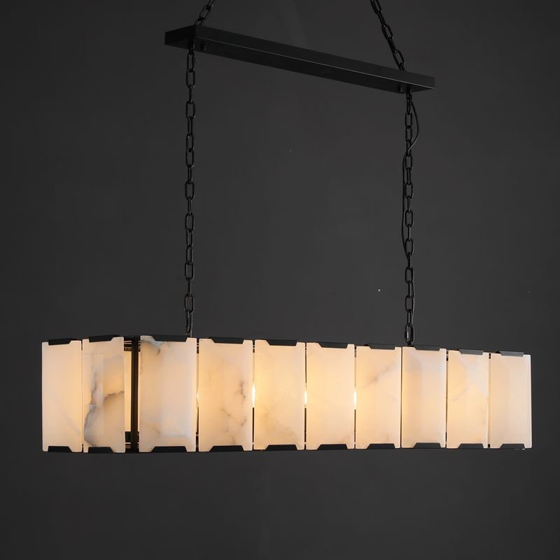 Harlow Calcite Rectangle Chandelier-Nobipets