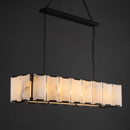 Harlow Calcite Rectangle Chandelier-Nobipets