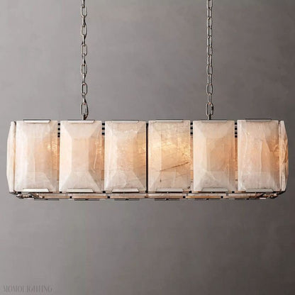 Harlow Calcite Rectangle Chandelier-Nobipets