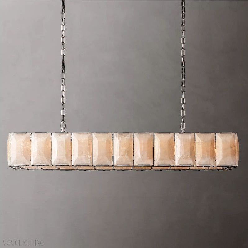 Harlow Calcite Rectangle Chandelier-Nobipets